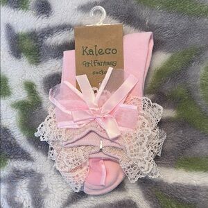 *NEW* Kawaii Lolita Kaleco Pink Lace Kids Socks